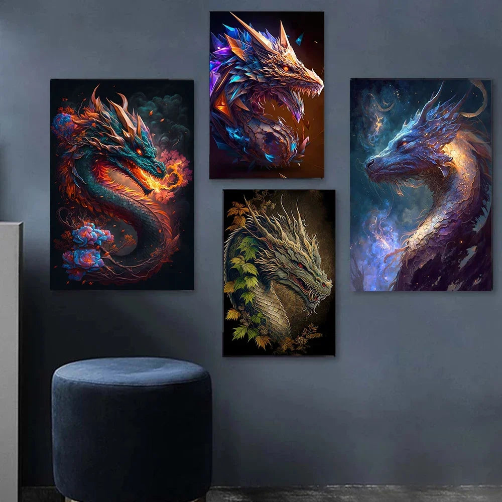 Japanese Dragon Canvas Painting