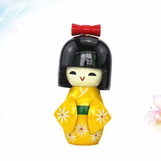 Yellow Japanese Kokeshi Doll