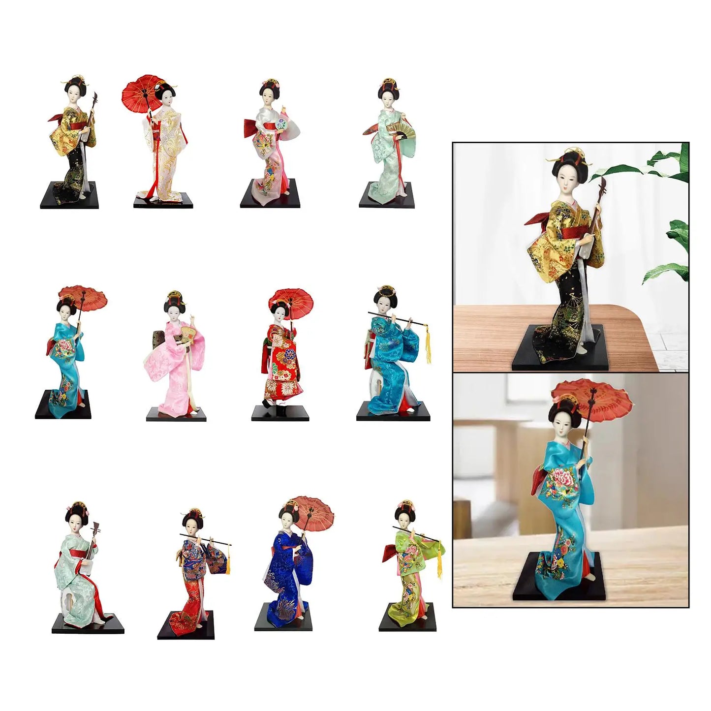 Japanese Geisha Figurine Kimono Dolls