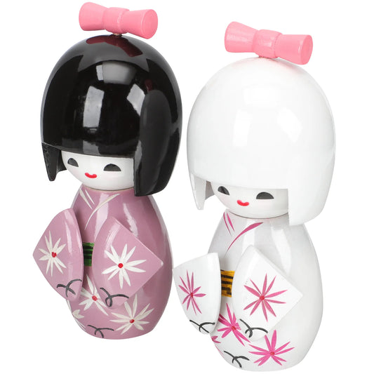 2 Pcs Japanese Kokeshi Dolls