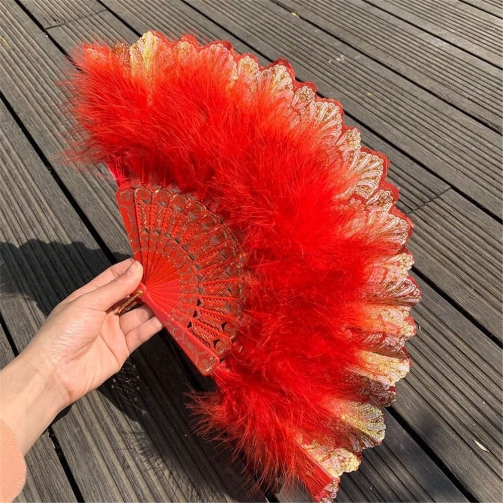 Feather Hand Fan Japanese Style