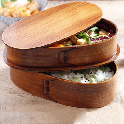 Natural Wooden Japanese Bento Box