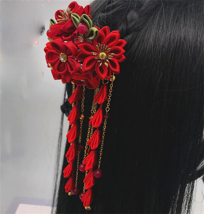 Red Japanese Hairpin Kanzashi - product image 4