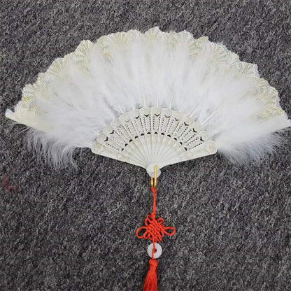 Japanese Folding Feather Hand Fan - product image 2