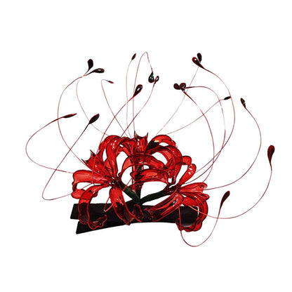 Red Lycoris Radiata Flower Hairpin - product image 5