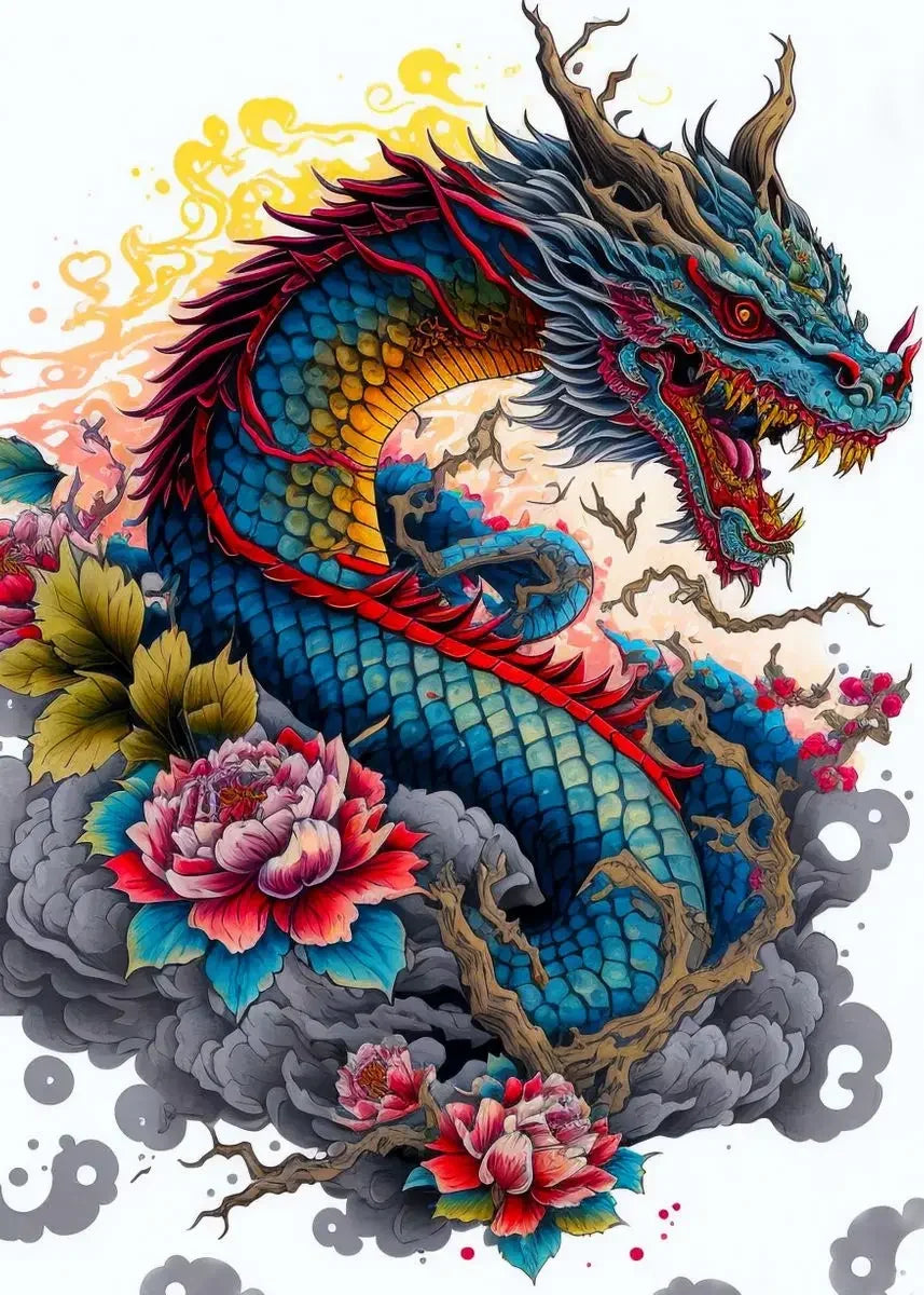 Japanese Dragon Canvas Painting