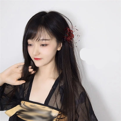 Red Lycoris Radiata Flower Hairpin - product image 4