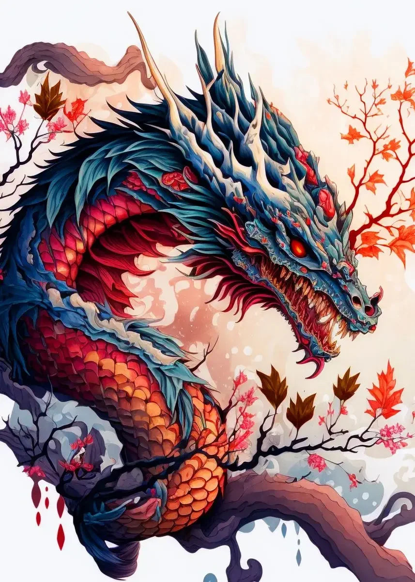 Japanese Dragon Canvas Painting