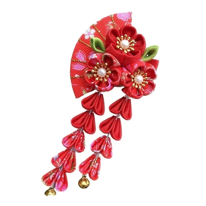 Set of 12 Japanese Flower Hair Clips