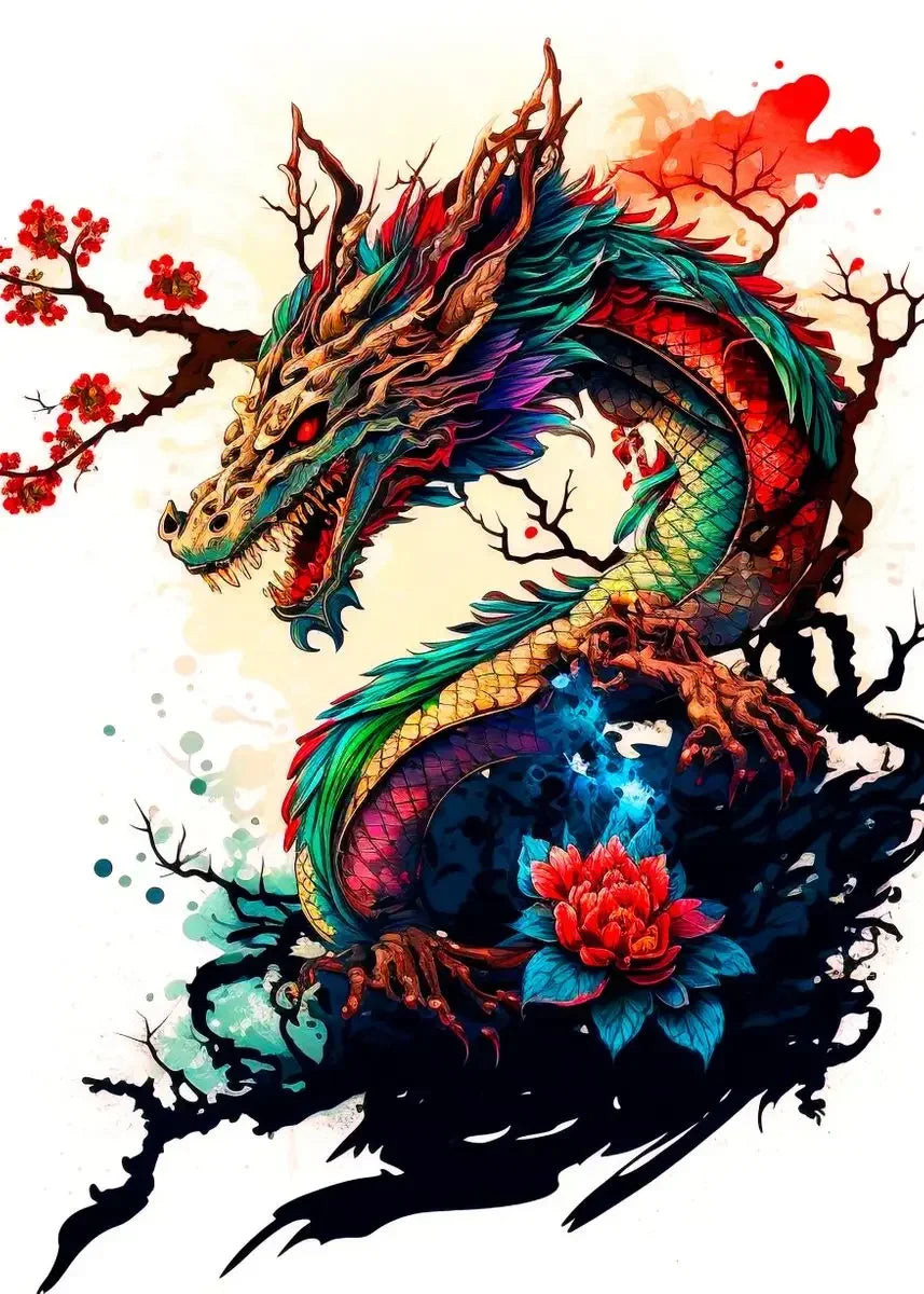 Japanese Dragon Canvas Painting