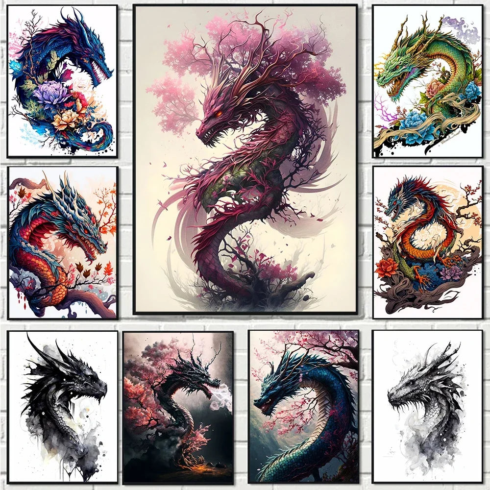 Japanese Dragon Canvas Painting