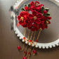 Red Japanese Hairpin Kanzashi