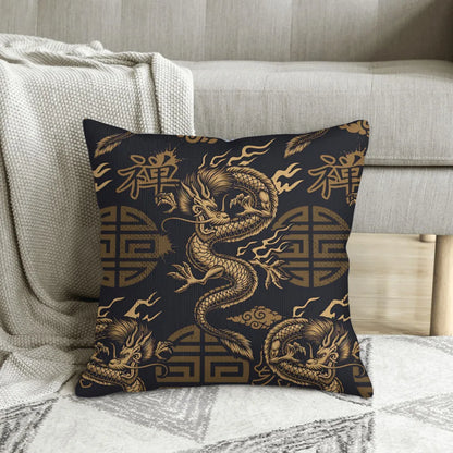 Japanese Golden Dragon Cushion Cover - product image 2