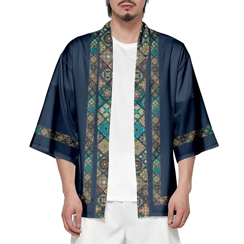 Japanese Traditional Print Kimono Cardigan
