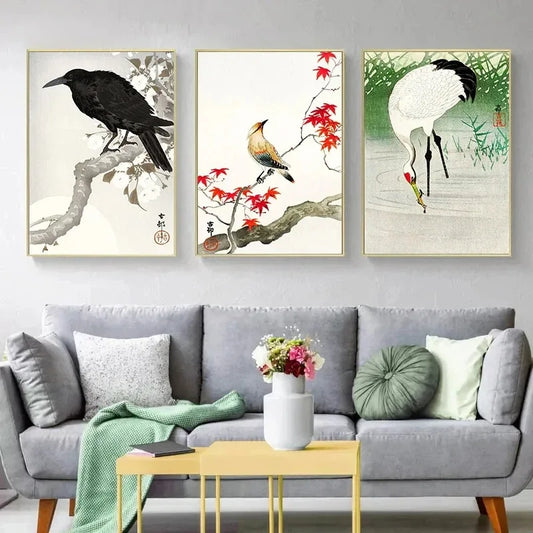 Birds Painting Wall Art Posters