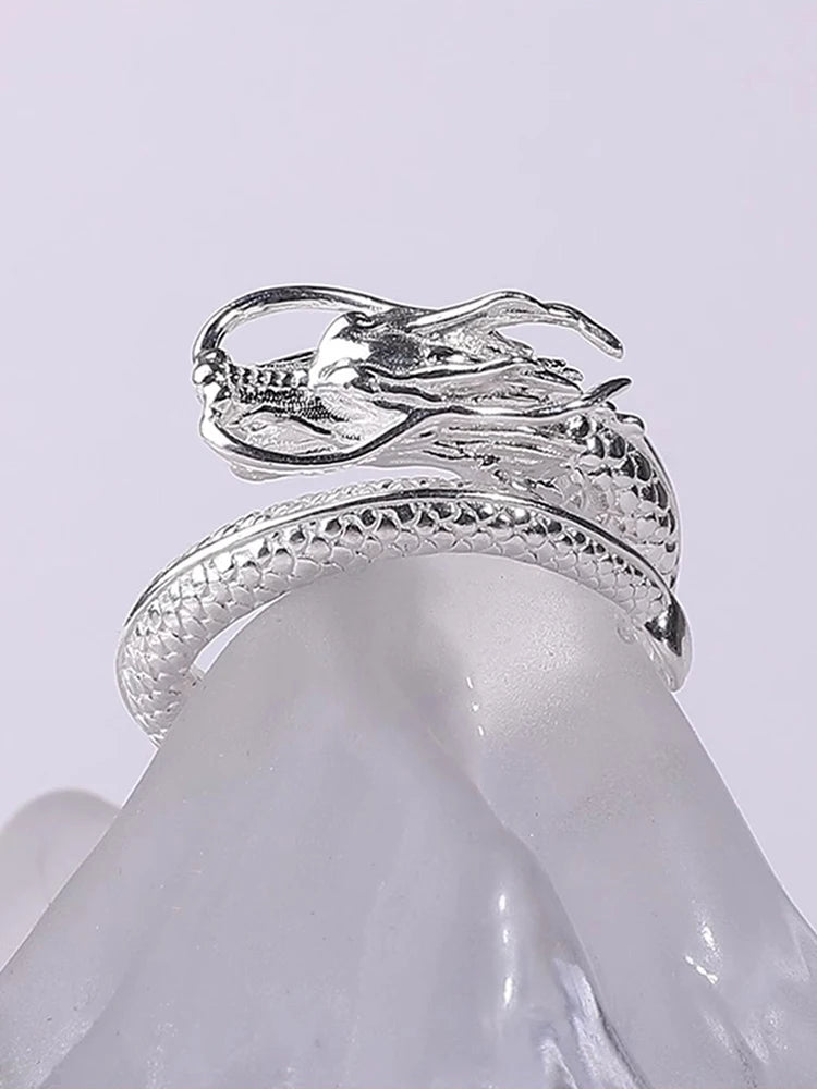 Silver Color Dragon Ring