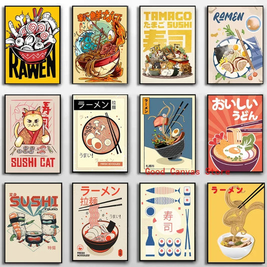 Japanese Food Posters Wall Art