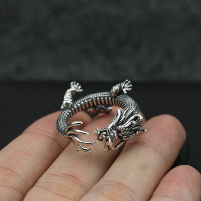 Retro Domineering Ethnic Dragon Ring - product image 4