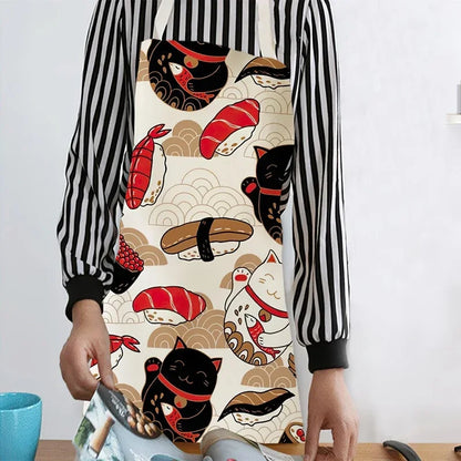 Japanese Lucky Cat Linen Apron - product image 6