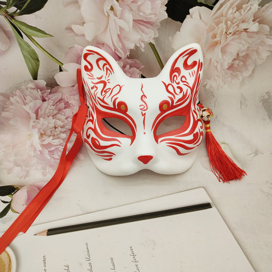 Vermilion Shadow Japanese Kitsune Mask