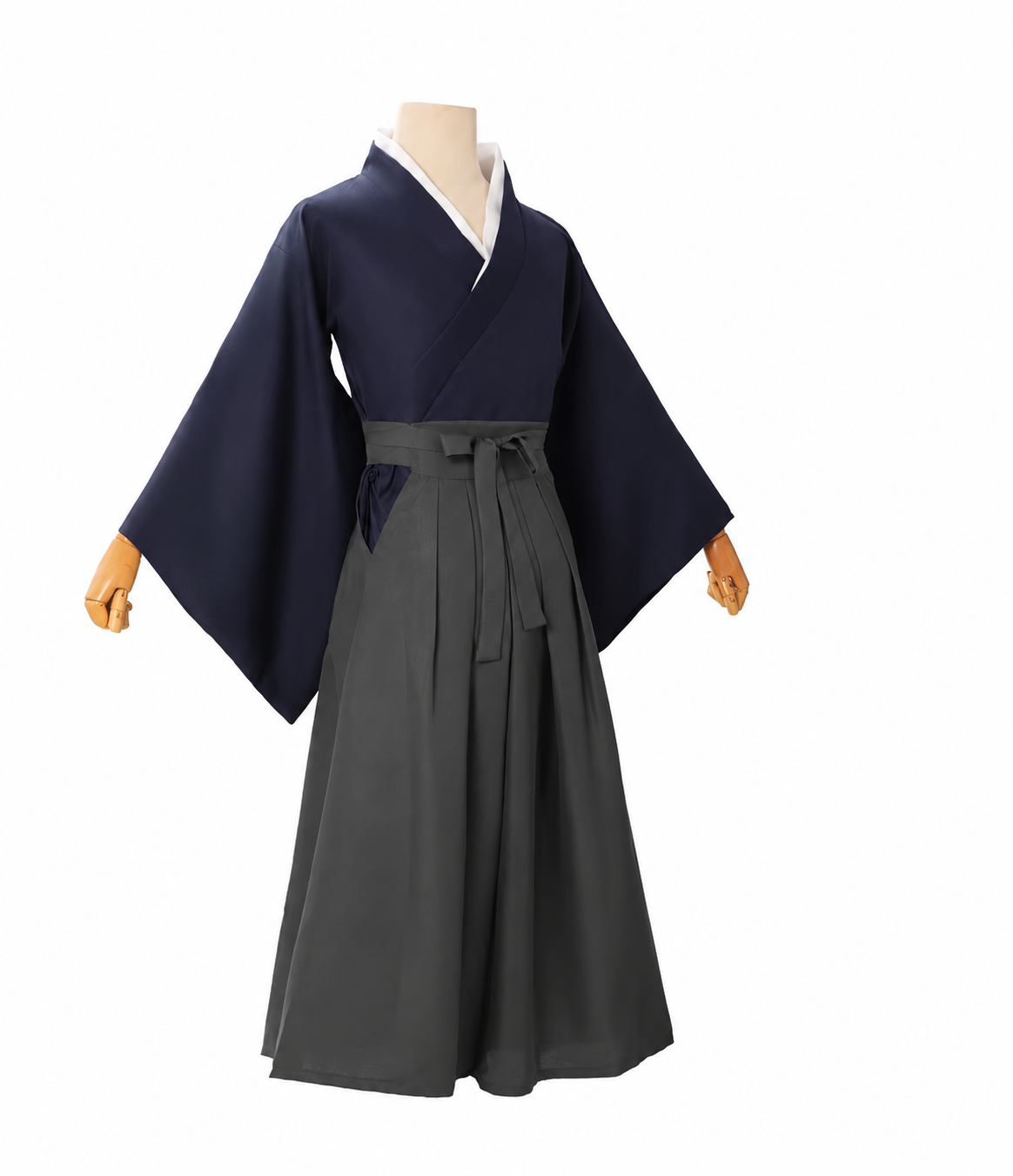 Midnight Blue Samurai Kimono Set three-quarter view
