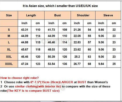 kimono sleepwear size