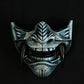 silver oni half mask