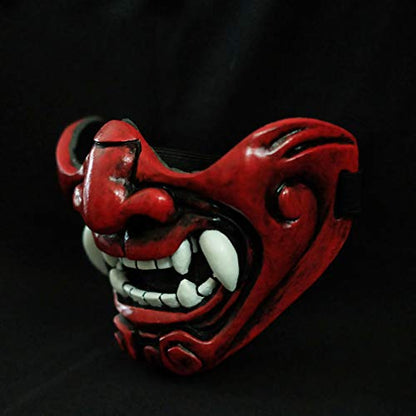 red oni half mask