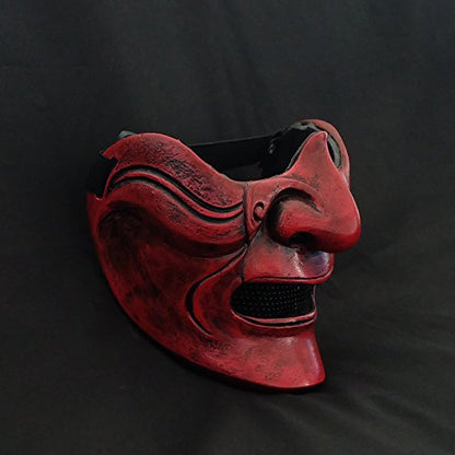 samurai red half mask