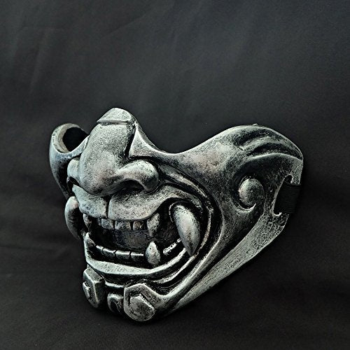 Half Face Silver Mask - HQ Fiberglass – Japanese Oni Masks