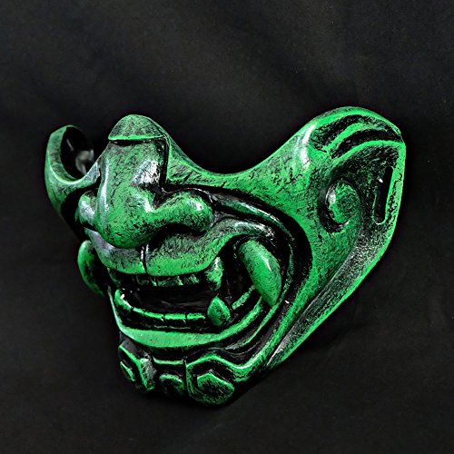 green demon half mask