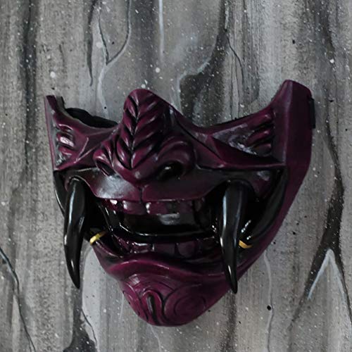 purple oni half mask