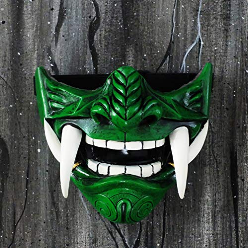 green oni half mask