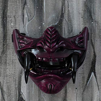 purple oni half mask