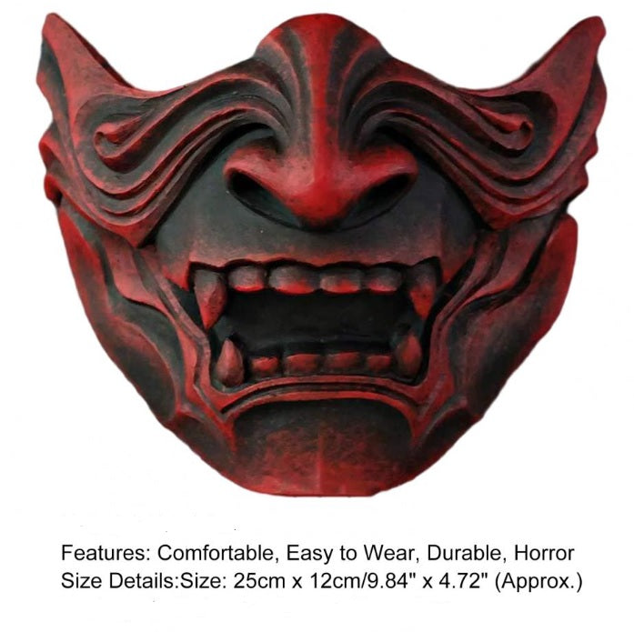 Red Oni Mask Half Face size