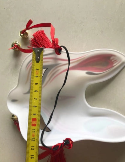 Hand-painted Kitsune mask measurement detail