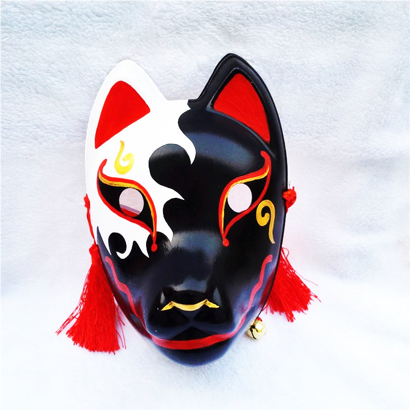 black and white fox mask
