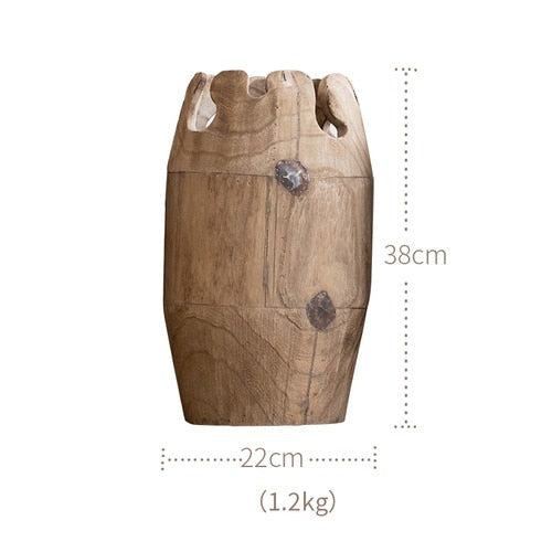wooden vase size