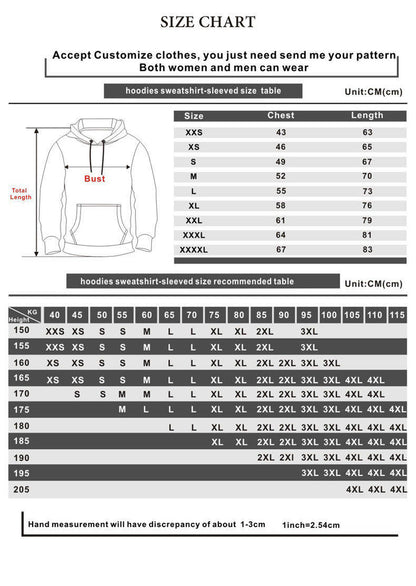 Anime hunter hoodie size
