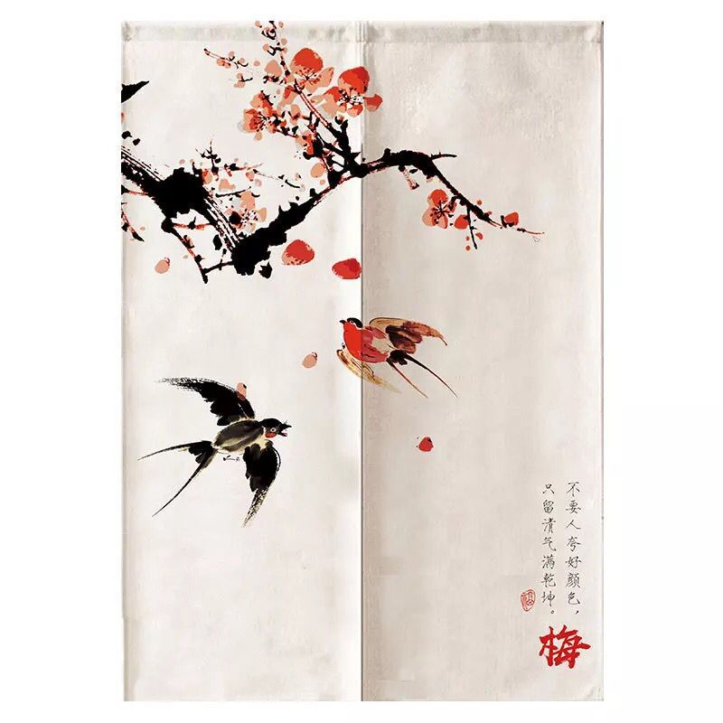 ink art japanese curtains