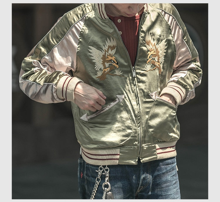 double faced bomber jacket