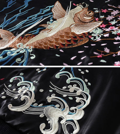 golden fish bomber jacket