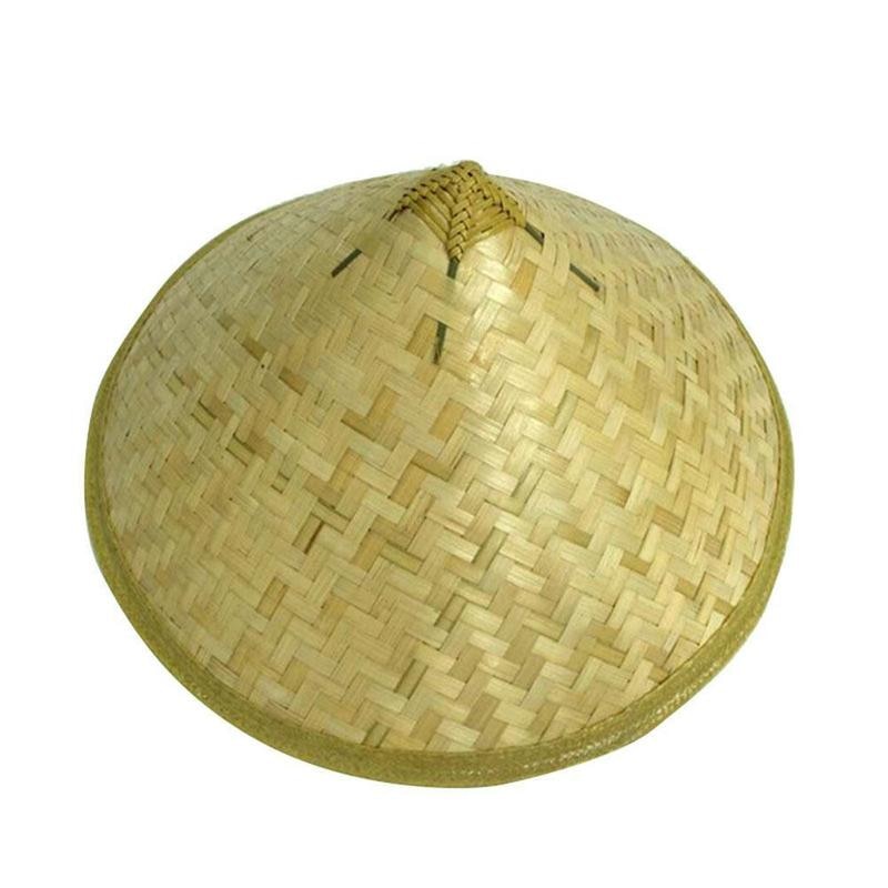 Japanese Bamboo Cone Straw Hat One Size Amazon.com: Kisangel Ninja Bamboo Hat Japanese Samurai Straw  main image 4