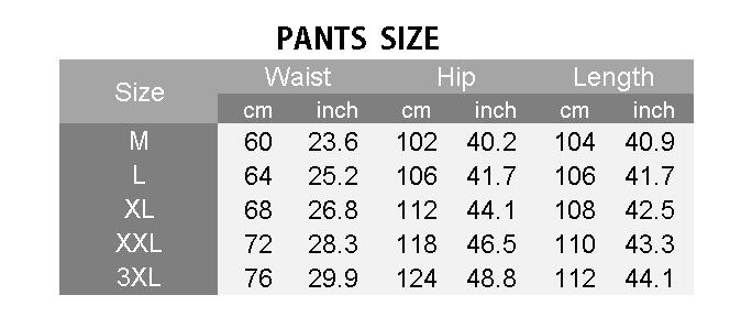 hip hop pants size