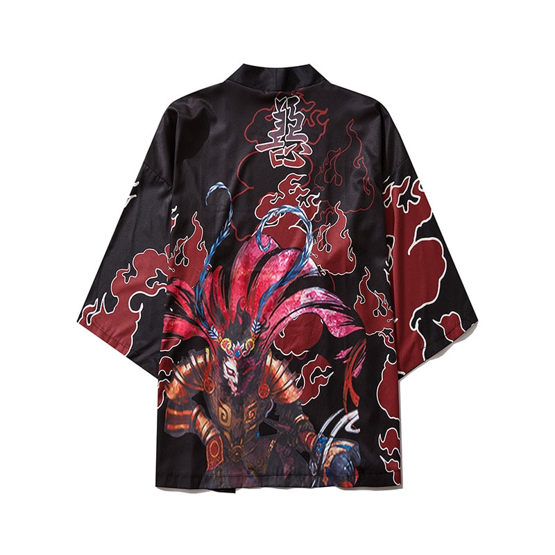 Cradigan Print Haori – Japanese Oni Masks