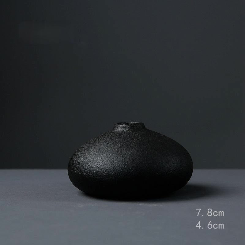 black ceramic vase