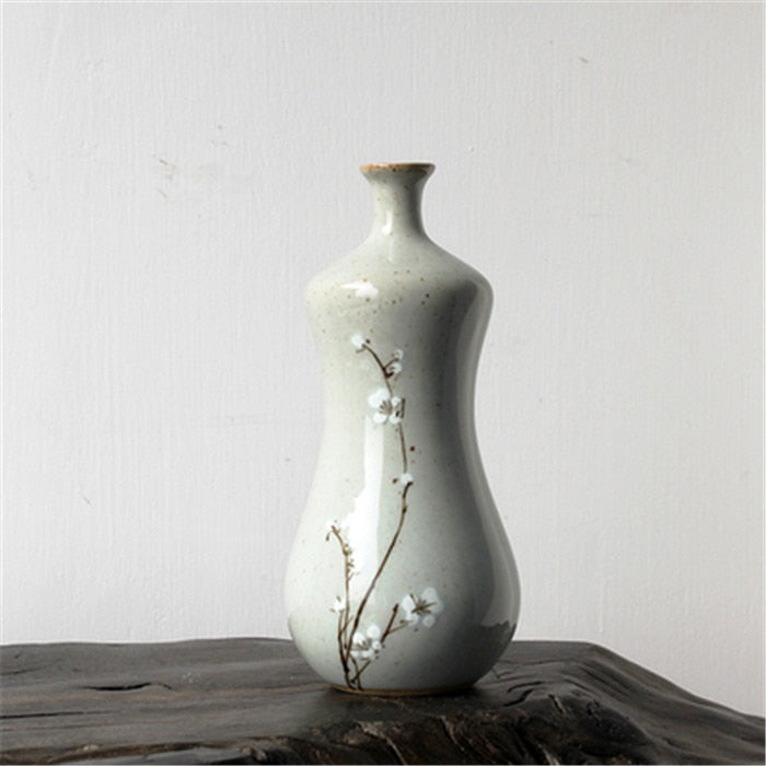 white blossom vase