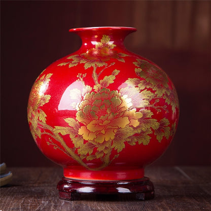 crystal gold vase