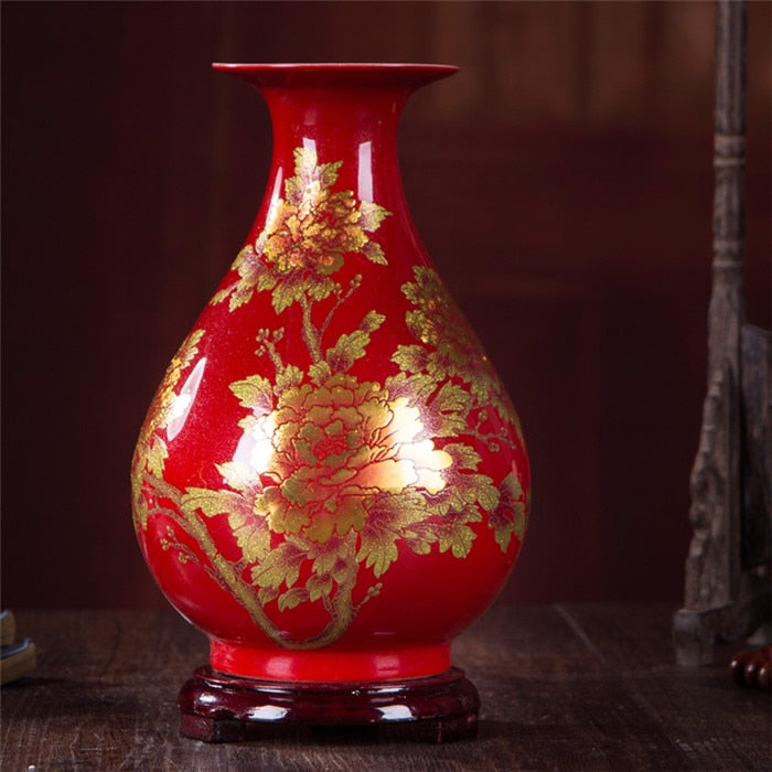 crystal gold vase