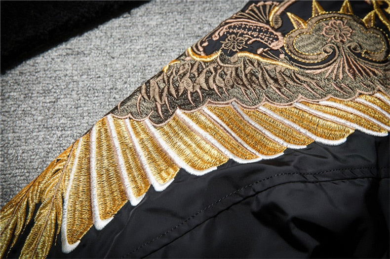 Golden angel wings bomber on sale jacket